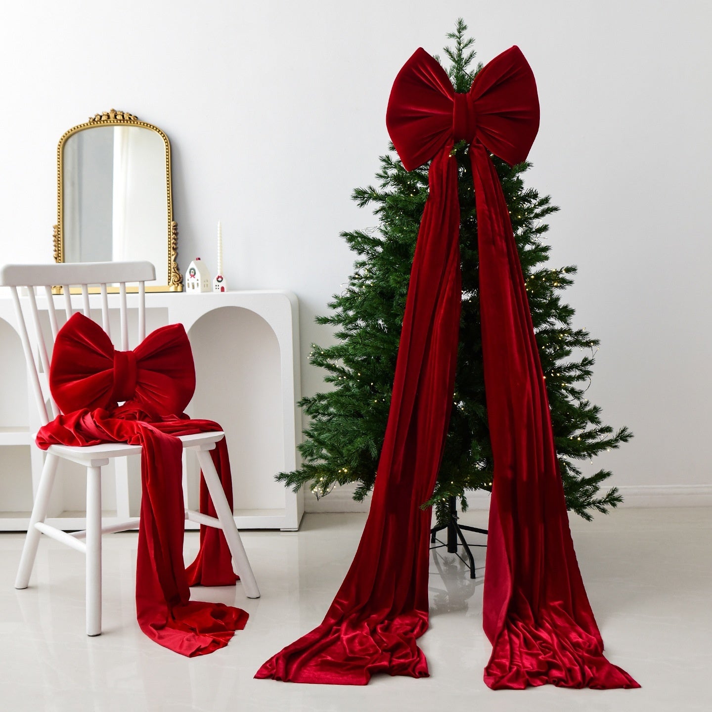 Christmas Decoration Velvet Large Bow Decoration - clickit2shipit