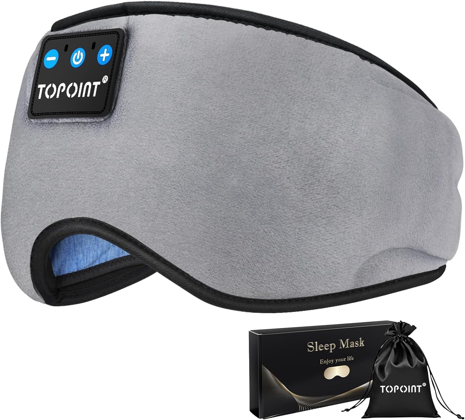 Bluetooth Sleep Eye Mask with Wireless Headphones – Comfortable Music Eye Cover for Sleeping & Travel