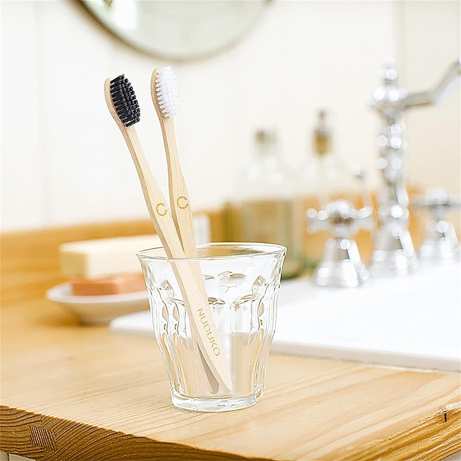 6 Pcs Bamboo Toothbrushes, Soft BPA Free Bristles, Biodegradable, Eco-Friendly, Compostable