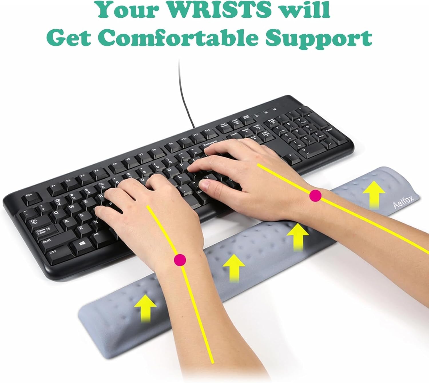 Keyboard & Mouse Wrist Rest Set – Memory Foam Support for Desk, Office, or Home (Black)