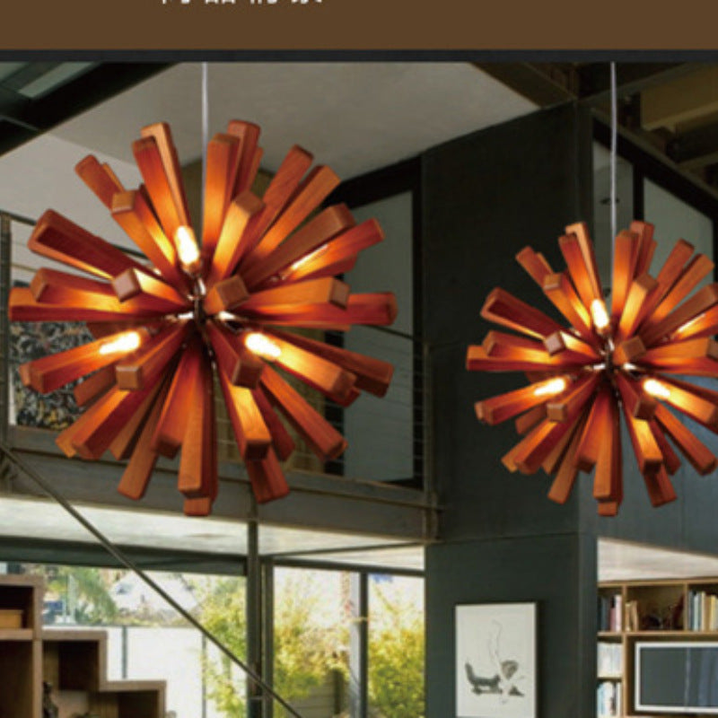 Creative Personality Chandelier Nordic Solid Wood Art Bedroom Lamps Shop Shop Barber Shop Study And Restaurant - clickit2shipit