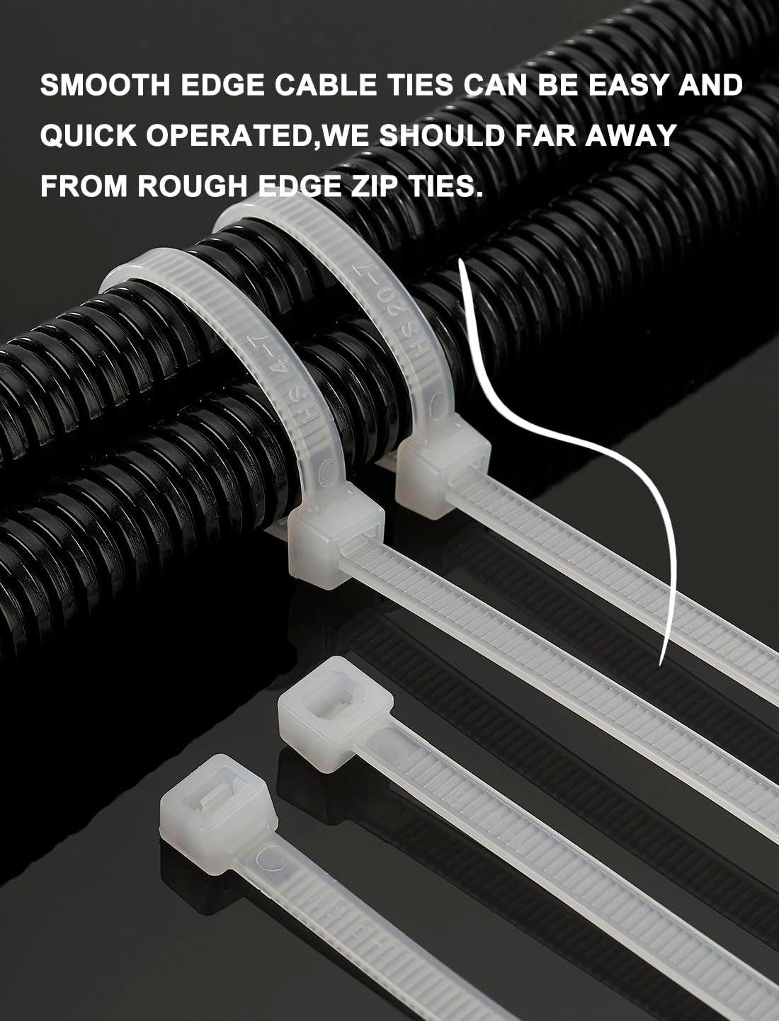 12-Inch Heavy Duty Zip Ties – 50 lbs Strength, Weather-Resistant Nylon (100 Pcs, White)
