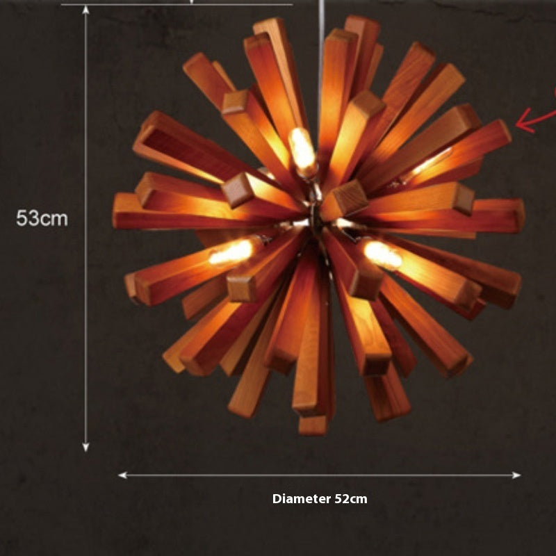 Creative Personality Chandelier Nordic Solid Wood Art Bedroom Lamps Shop Shop Barber Shop Study And Restaurant - clickit2shipit