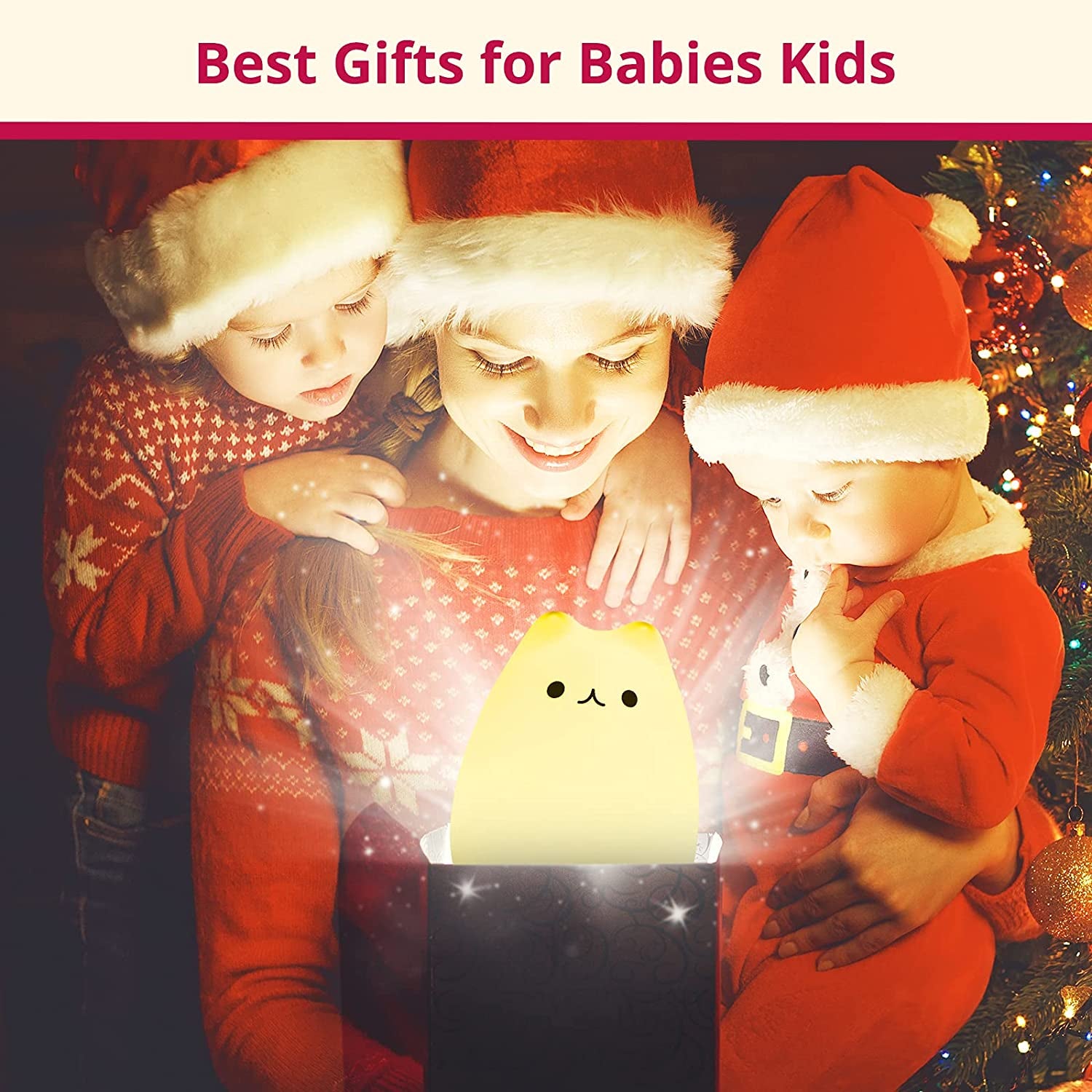 Cat Night Light – Kawaii Nursery Lamp with Remote, Gift for Kids & Teens