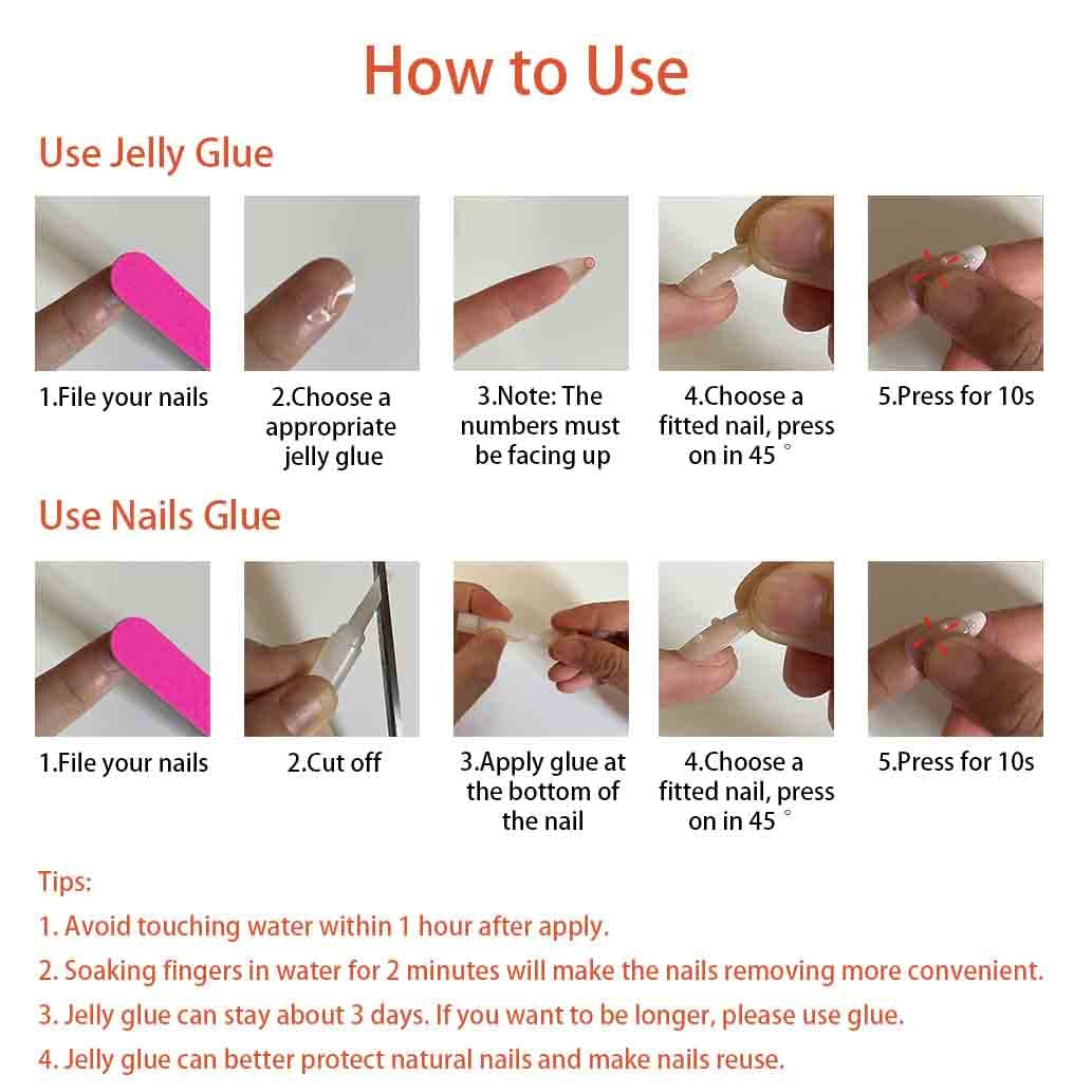 Almond Press-On Nails – Nude & Black Glossy, Medium Length, Full Cover (24 Pcs)