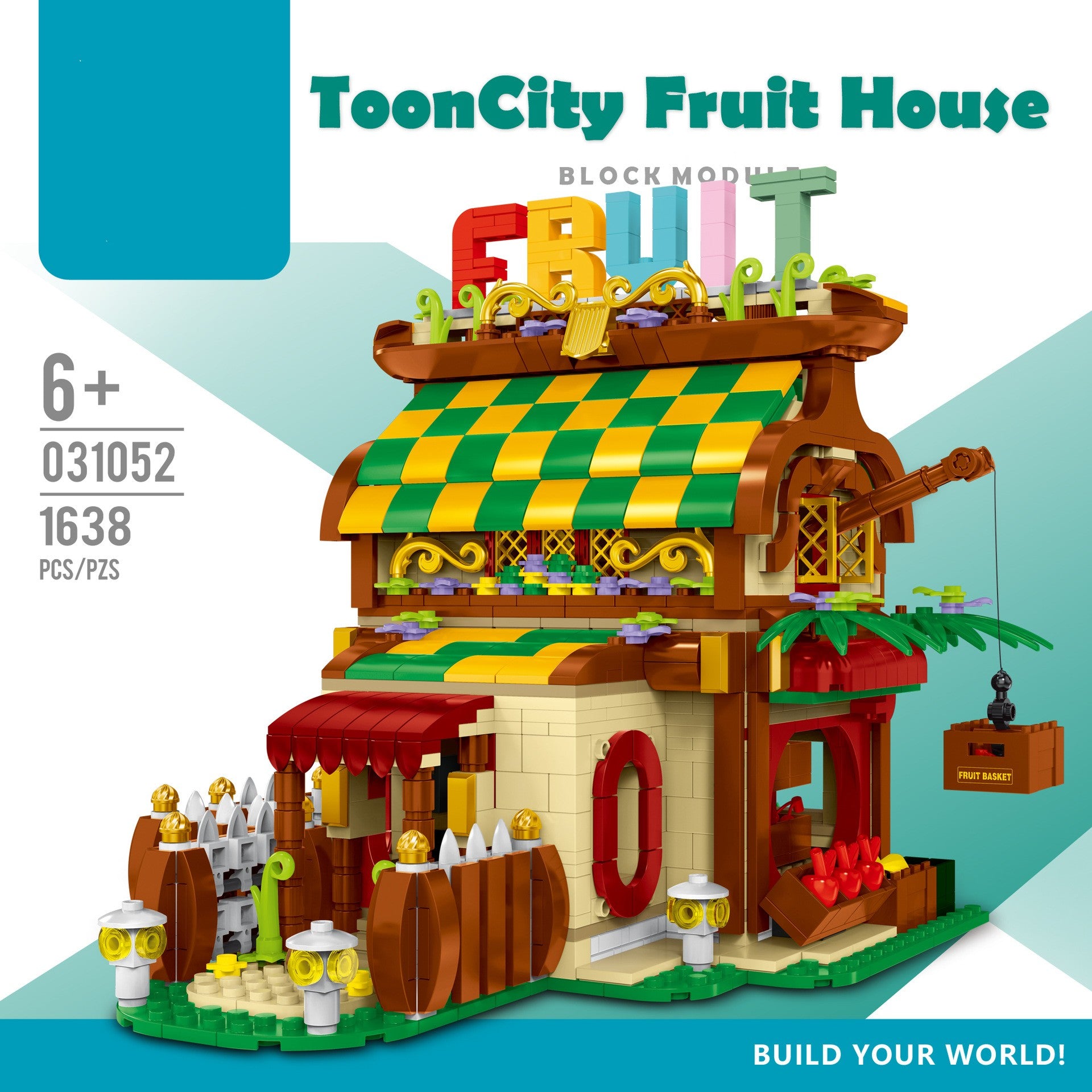 Flower Shop Fruit Shop Love Villa Small Particle Children Patchwork Building Blocks Toy Model - clickit2shipit