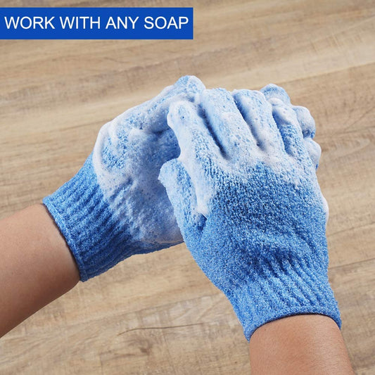 10 Pairs Exfoliating Gloves – 100% Nylon, Dual-Sided for Shower, Spa & Bath (10 Colors)